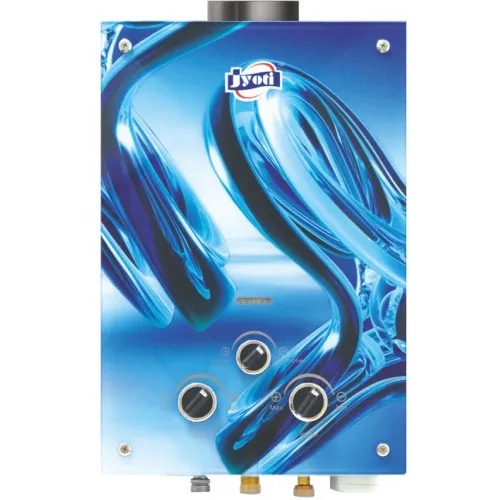 Jyoti Glassy Blue (Low Pressure) Gas Geyser - 6 Ltr | Fully Automatic Low Pressure Gas Water Heater | 6Ltr Capacity Copper Tank | ISI Mark Heating Element