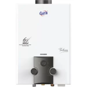 Jyoti Silver HP Instant Gas Geyser | Fully Automatic High Pressure Pressure Gas Water Heater | 6Ltr Capacity Heavy Copper Tank | ISI Mark Heating Element