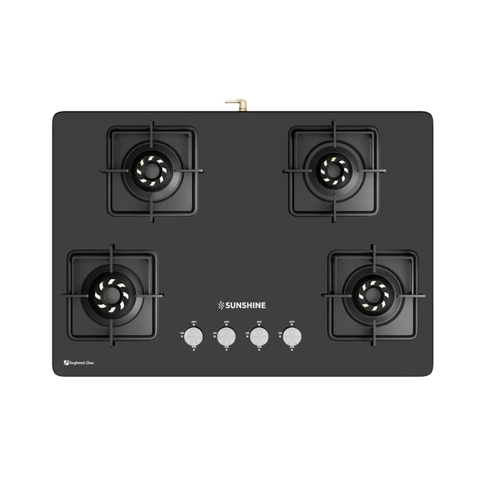 Sunshine Slimmest Magnite 4 Burner Glass Hob Top Cooktop Manual Ignition (PNG) - Image 3