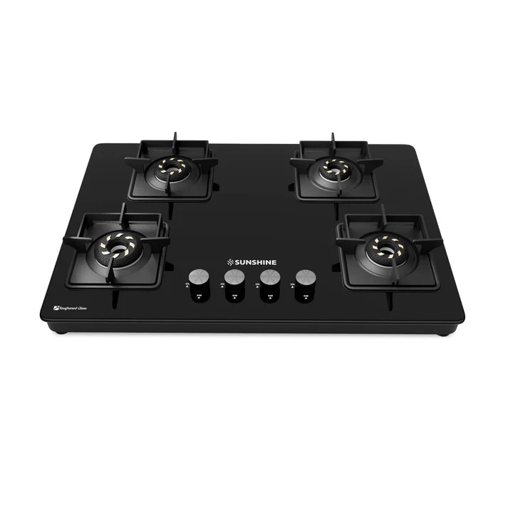 Sunshine Slimmest Magnite 4 Burner Glass Hob Top Cooktop Manual Ignition (PNG) - Image 4