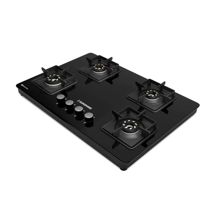 Sunshine Slimmest Magnite 4 Burner Glass Hob Top Cooktop Manual Ignition (PNG) - Image 6