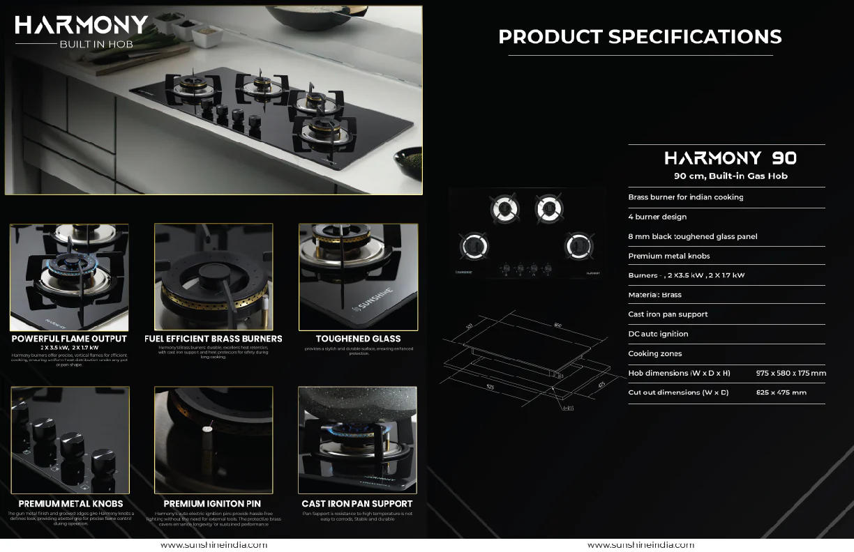 SUNSHINE HARMONY 4B 90-CM BUILT IN HOB - Image 6