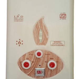 Lowe's Suraksha MS With Digital Temperature Display 6ltr LP Instant Gas Geyser | Fully Automatic Low Pressure Gas Water Heater | 6Ltr Capacity Copper Tank | ISI Mark Heating Element