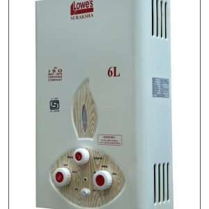 Lowe’s Suraksha MS 6ltr LP Instant Gas Geyser | Fully Automatic Low Pressure Gas Water Heater | 6Ltr Capacity Copper Tank | ISI Mark Heating Element