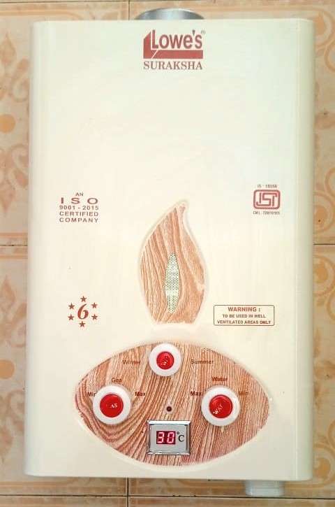 Lowe's Suraksha MS With Digital Temperature Display 6ltr LP Instant Gas Geyser | Fully Automatic Low Pressure Gas Water Heater | 6Ltr Capacity Copper Tank | ISI Mark Heating Element - Image 3