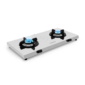 Sunshine Falcon Ultra Slim Stainless Steel Cooktop, ISI Certified Manual Ignition 2 Burner Gas Stove
