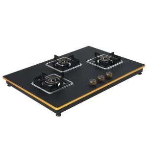 Sunshine Shine Gold Three Burner Gas Stove/Hob Top Auto Ignition (PNG)