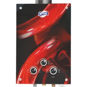 Jyoti Glassy Red (Low Pressure) Gas Geyser - 6 Ltr | Fully Automatic Low Pressure Gas Water Heater | 6Ltr Capacity Copper Tank | ISI Mark Heating Element