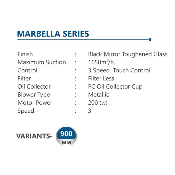 Sunshine Marbella 90 Wall Mounted Auto Clean Chimney - Image 2